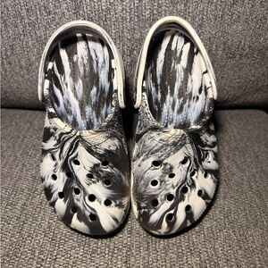 SOLD-Crocs Classic Black and White Marbled Clogs - Kid's Size C13